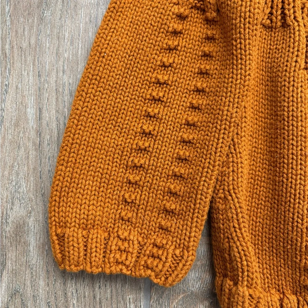 Garnet Hill Kids Goldenrod 100% Pima Cotton Sweater Sz S - Picture 4 of 9